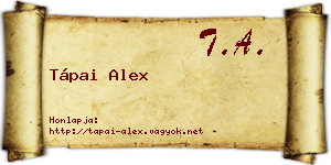 Tápai Alex névjegykártya